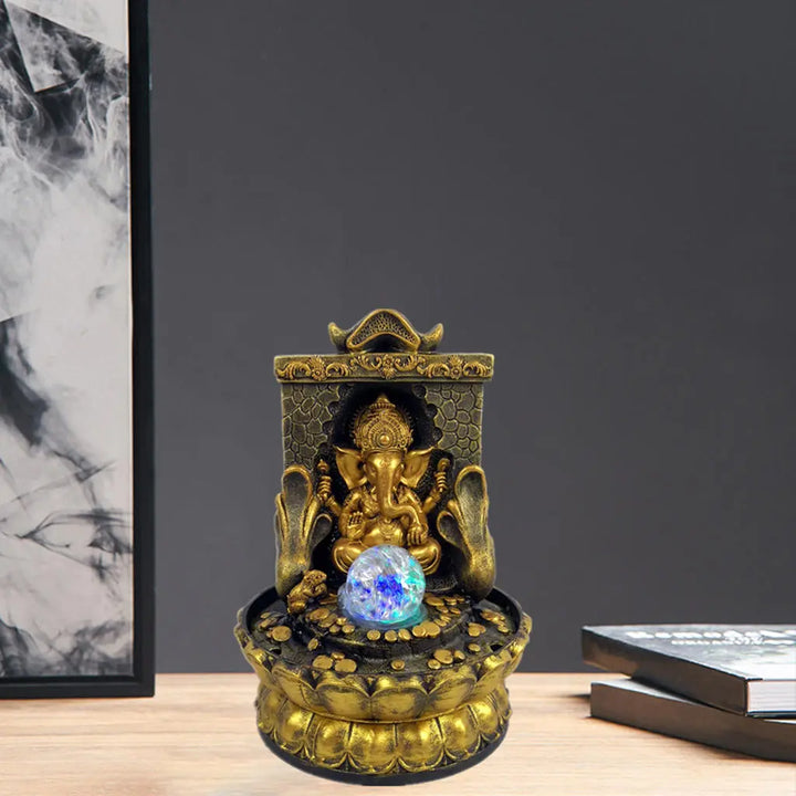 Een adembenemend Ganesha-beeld met LED binnenwaterelement