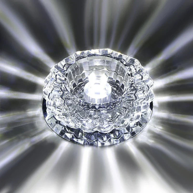 Moderne LED Kristal Plafondlamp – Mini ronde Hanglamp voor woonkamer, keuken, gang en corridor (AC85-265V, 6000K wit & 3200K warmwit)