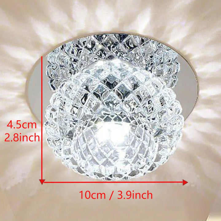 Moderne LED Kristal Plafondlamp – Mini ronde Hanglamp voor woonkamer, keuken, gang en corridor (AC85-265V, 6000K wit & 3200K warmwit)