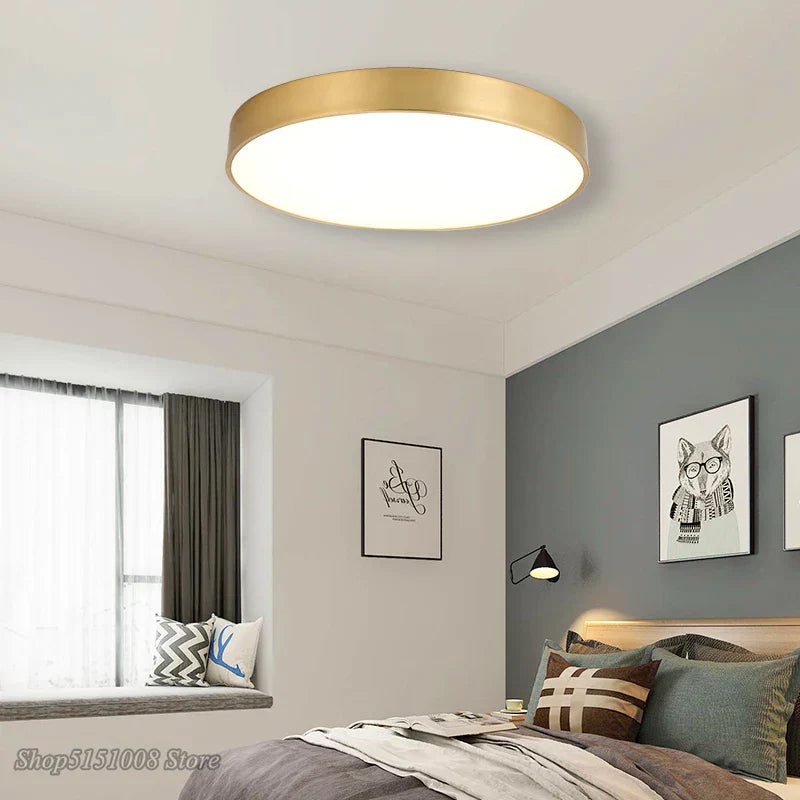 Moderne Gouden Acryl Plafondlamp - Ultra-dunne Oppervlak LED Plafondlamp voor Woonkamer, Nordic Slaapkamer Interieurverlichting