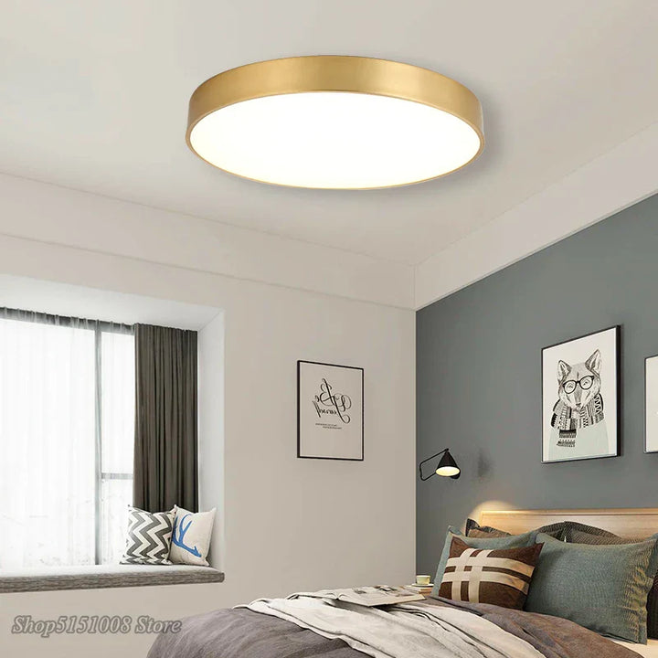 Moderne Gouden Acryl Plafondlamp - Ultra-dunne Oppervlak LED Plafondlamp voor Woonkamer, Nordic Slaapkamer Interieurverlichting