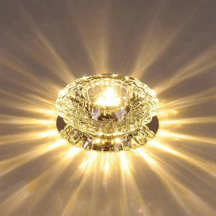 Moderne LED Kristal Plafondlamp – Mini ronde Hanglamp voor woonkamer, keuken, gang en corridor (AC85-265V, 6000K wit & 3200K warmwit)