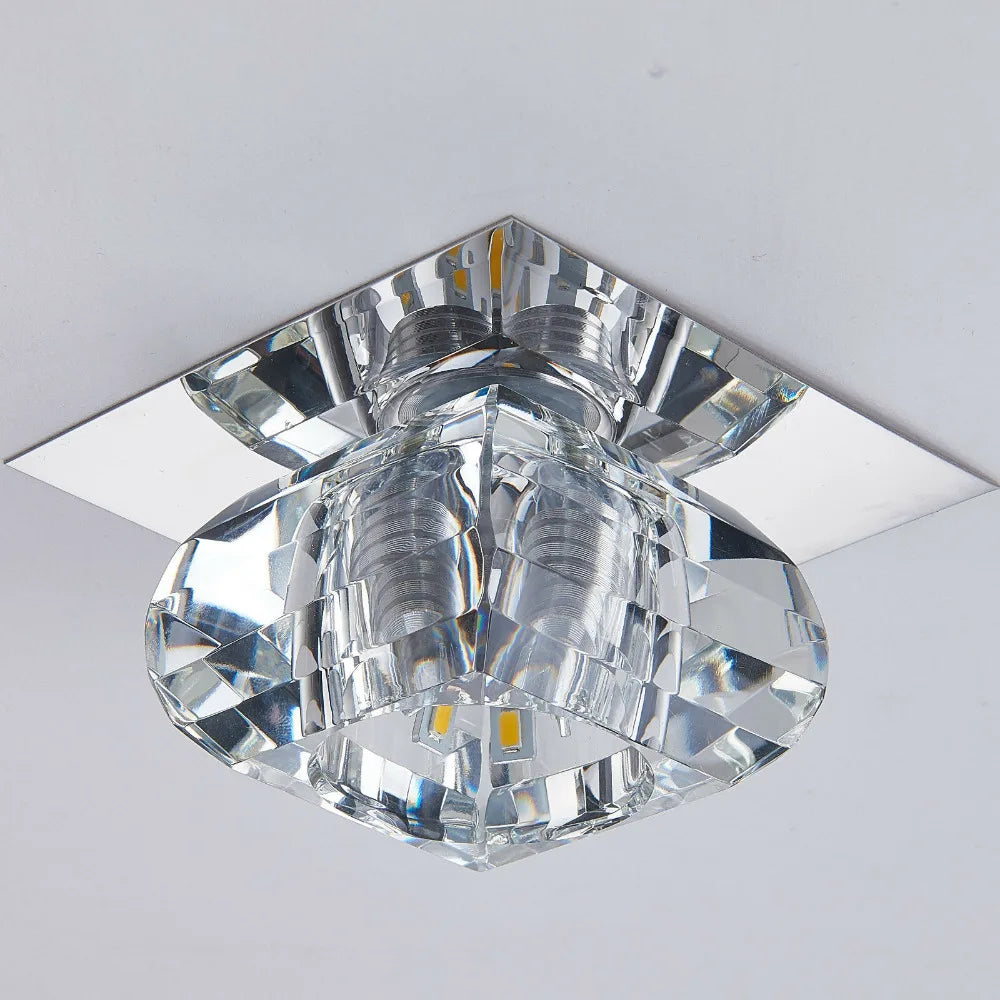 Moderne LED Kristal Plafondlamp – Mini ronde Hanglamp voor woonkamer, keuken, gang en corridor (AC85-265V, 6000K wit & 3200K warmwit)