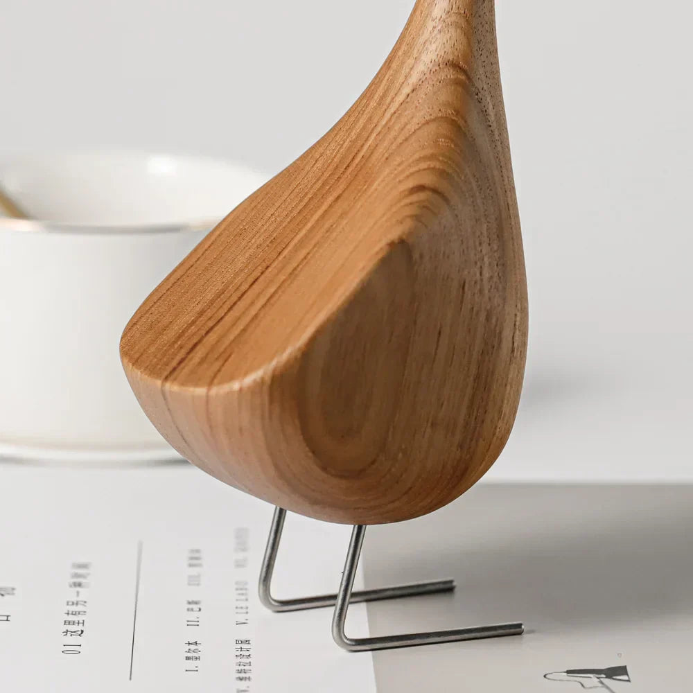 Nordic Wood Goose Figuren Abstract Teakhout Sculptuur Koppels Figuren Natuurlijke Dier Ornamenten voor Huisdecoratie