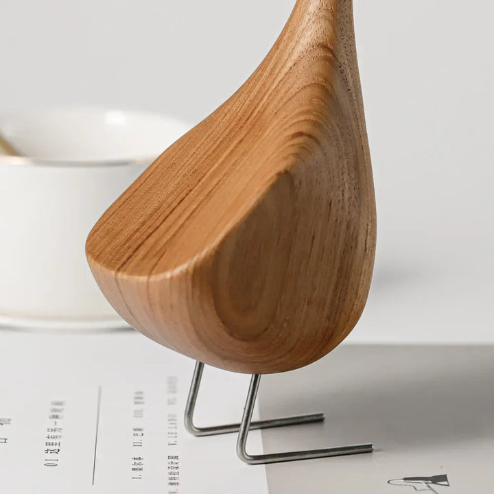 Nordic Wood Goose Figuren Abstract Teakhout Sculptuur Koppels Figuren Natuurlijke Dier Ornamenten voor Huisdecoratie