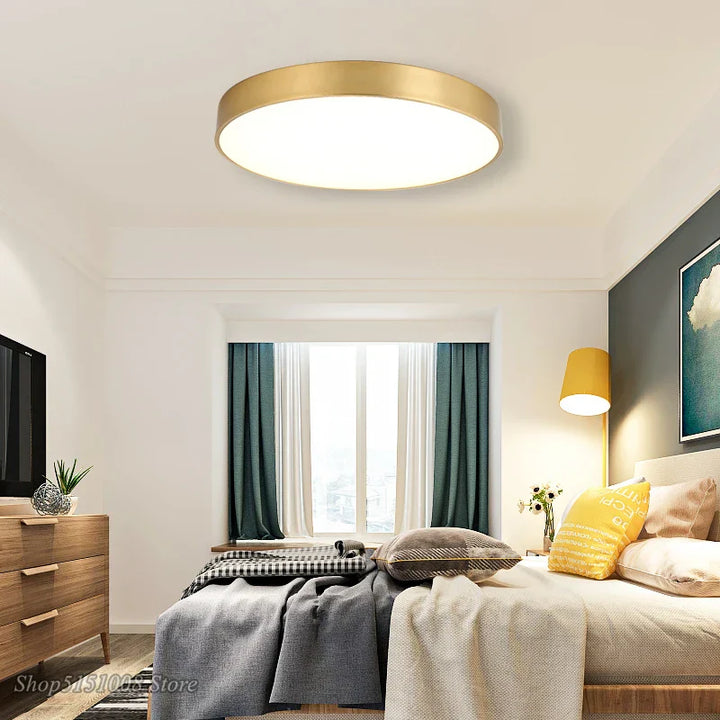 Moderne Gouden Acryl Plafondlamp - Ultra-dunne Oppervlak LED Plafondlamp voor Woonkamer, Nordic Slaapkamer Interieurverlichting