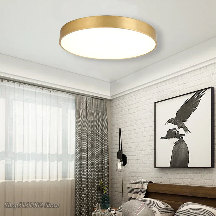 Moderne Gouden Acryl Plafondlamp - Ultra-dunne Oppervlak LED Plafondlamp voor Woonkamer, Nordic Slaapkamer Interieurverlichting