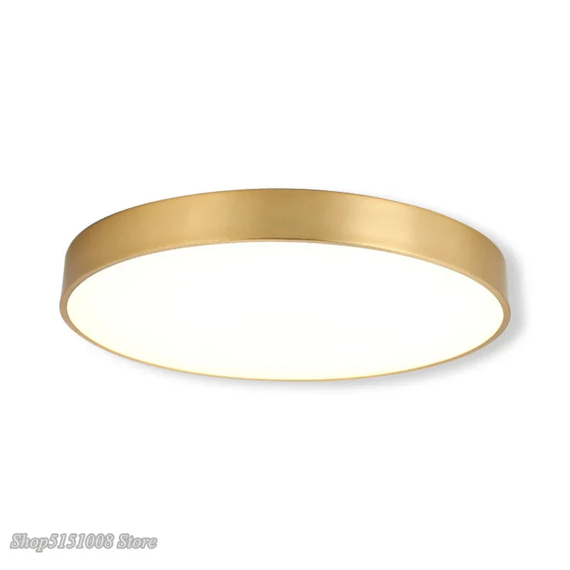 Moderne Gouden Acryl Plafondlamp - Ultra-dunne Oppervlak LED Plafondlamp voor Woonkamer, Nordic Slaapkamer Interieurverlichting