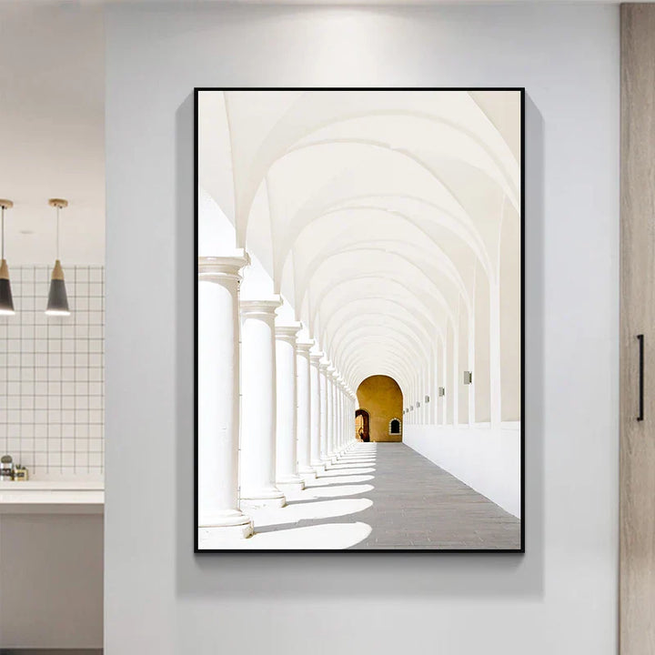 Minimalistische abstracte architectonische wandkunst Fijne kunst canvasprints Posters afbeeldingen voor moderne woonappartement woonkamer kantoor decor