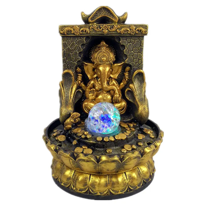 Een adembenemend Ganesha-beeld met LED binnenwaterelement