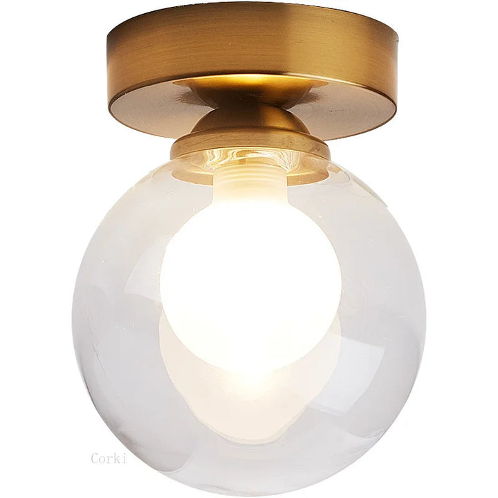 Moderne Nordic plafondlamp – Ronde glazen bol licht voor slaapkamer, eetkamer en gang