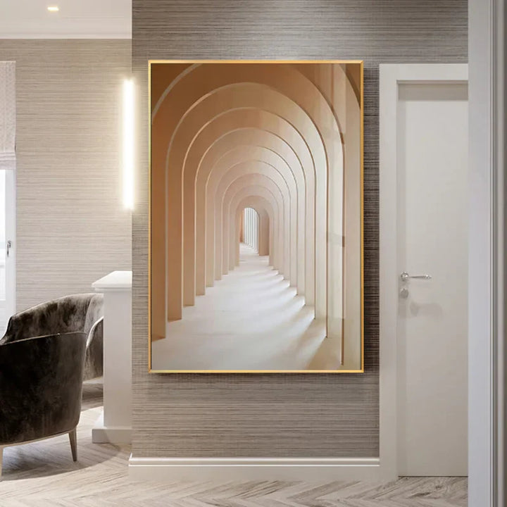 Minimalistische abstracte architectonische wandkunst Fijne kunst canvasprints Posters afbeeldingen voor moderne woonappartement woonkamer kantoor decor