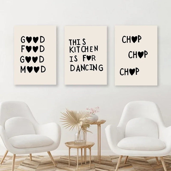 Küchenkochliebe-citaten Wandkunst Fine Art Canvas Prints Minimalistische Moderne Typografische Posters Beelden Voor Keuken Eetkamer Café Kunst Decor