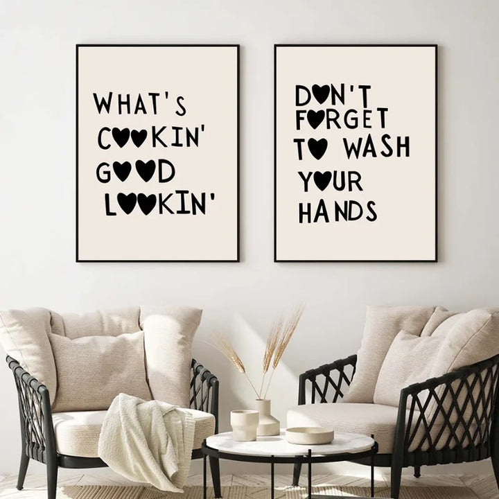 Küchenkochliebe-citaten Wandkunst Fine Art Canvas Prints Minimalistische Moderne Typografische Posters Beelden Voor Keuken Eetkamer Café Kunst Decor