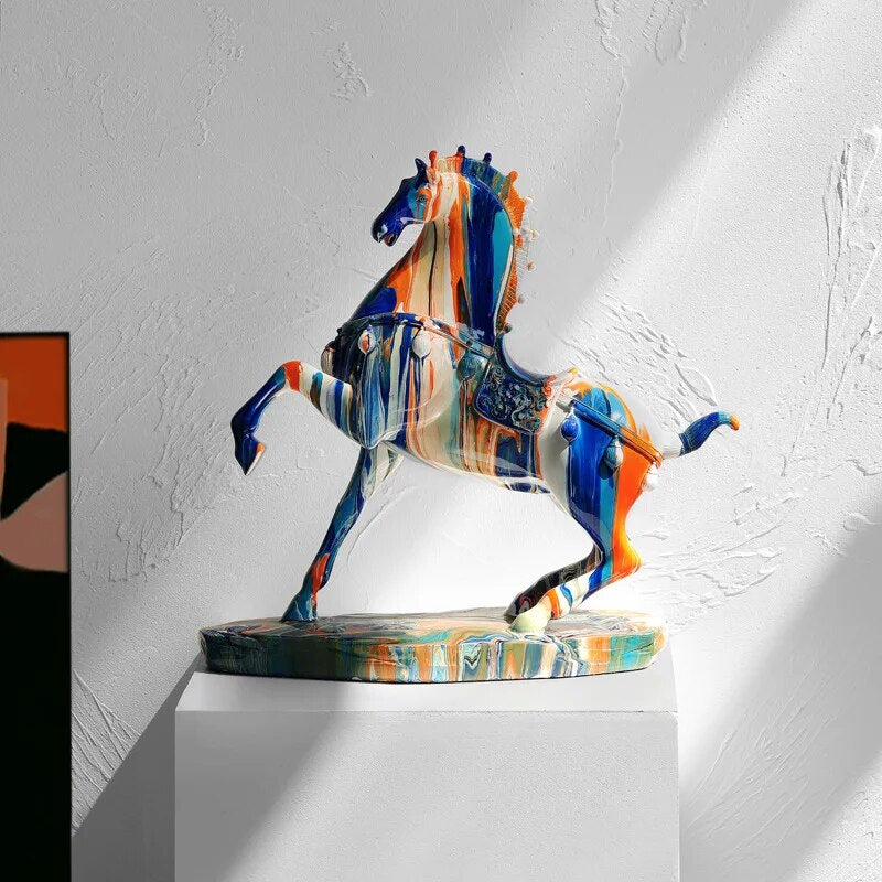Art Kleurrijke Bull Sculptuur