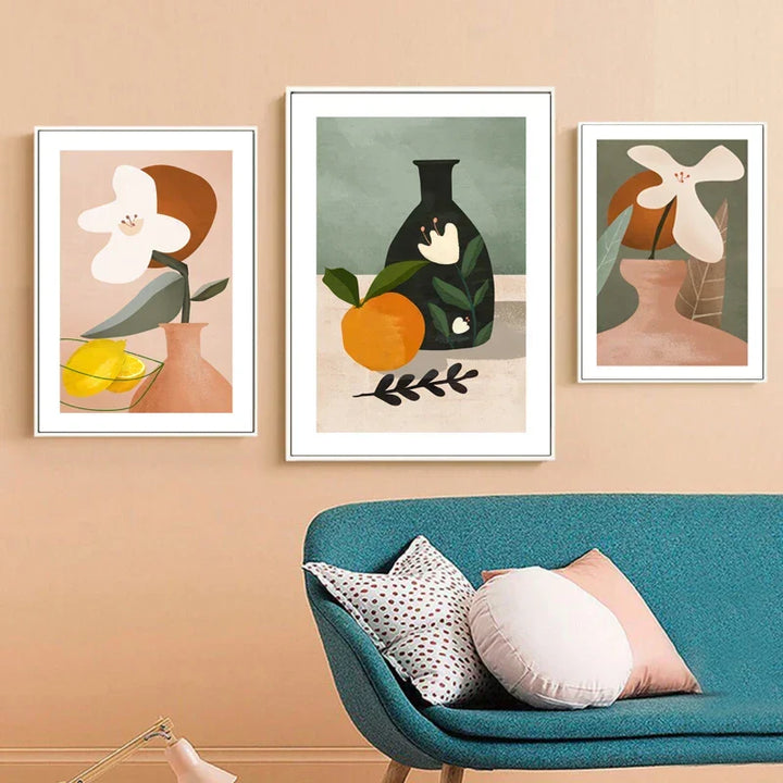 Moderner abstracte florale vaas stilleven wandkunst kunstdrukken kleurrijke beelden voor woonkamer eetkamer keukenkunst decor