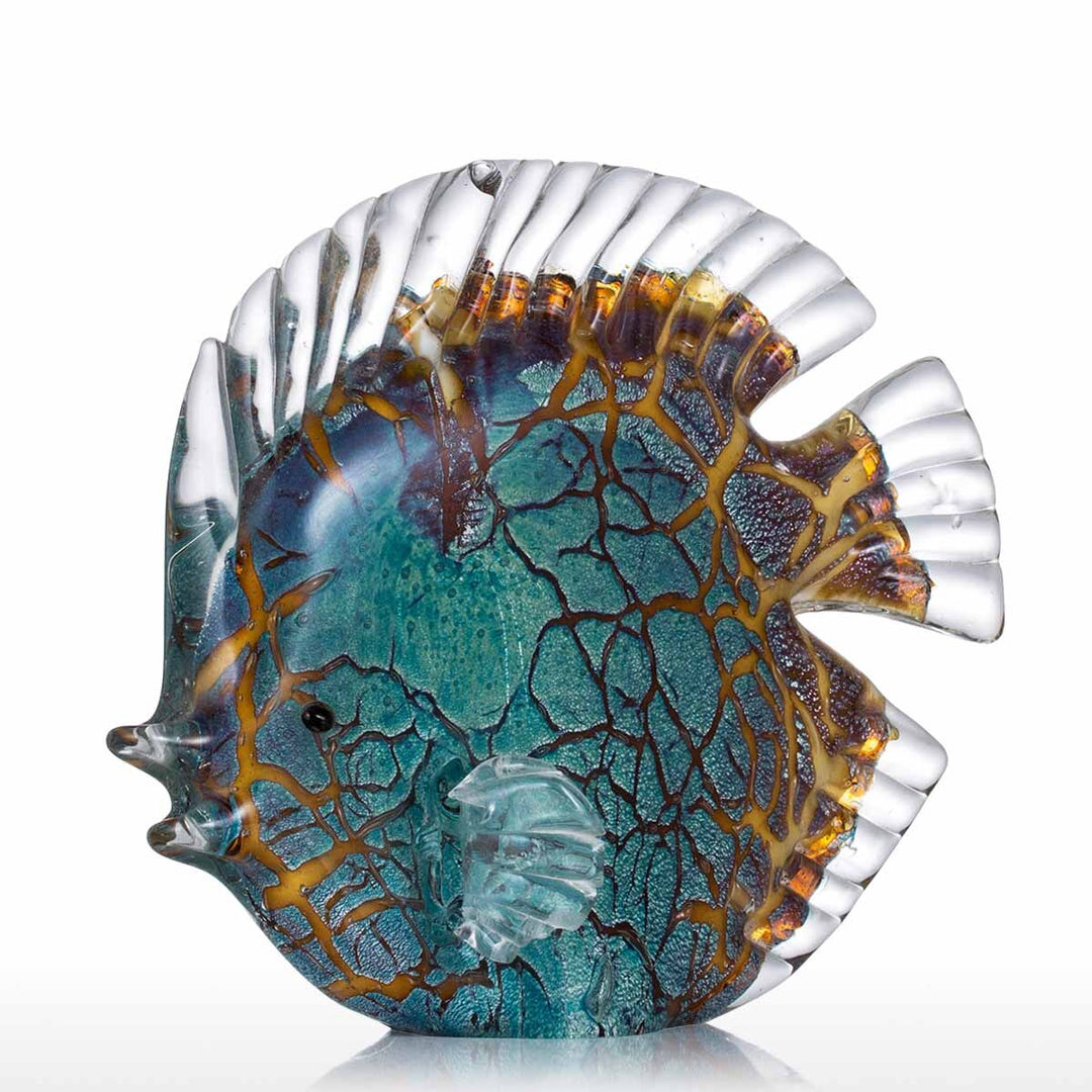 Bunt gepunktete tropische vis delicaat glas sculptuur elegante appartement decoratie glas vis exquisite ruimte appartement decoratie handwerk