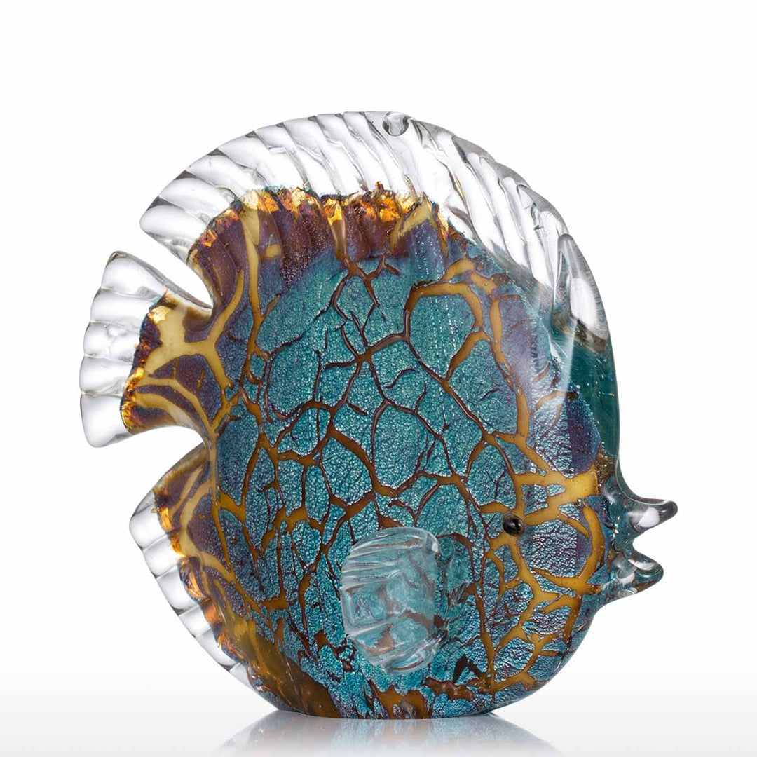 Bunt gepunktete tropische vis delicaat glas sculptuur elegante appartement decoratie glas vis exquisite ruimte appartement decoratie handwerk