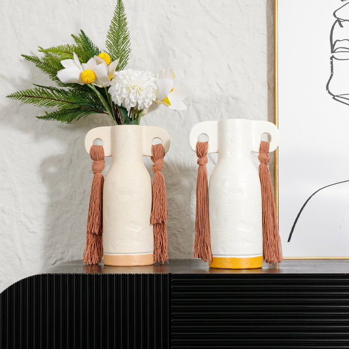 Decoratieve Kunstvaas met Kwastjes