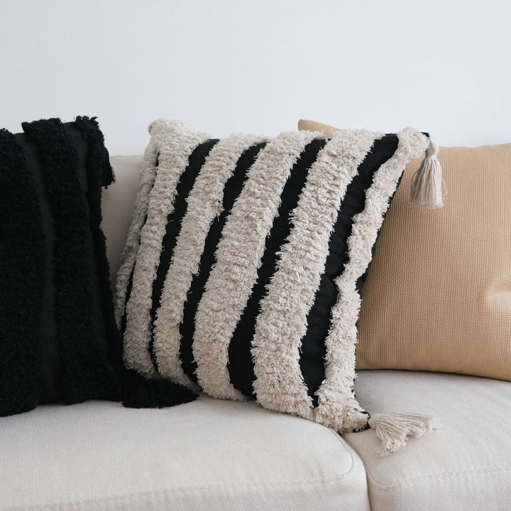 Getextureerde Franje Accent Kussen voor Woondecoratie