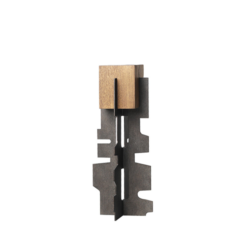 Abstracte Metaal en Houten Decoratieve Sculptuur