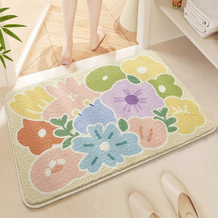 Decoratieve Bloemige Badmat