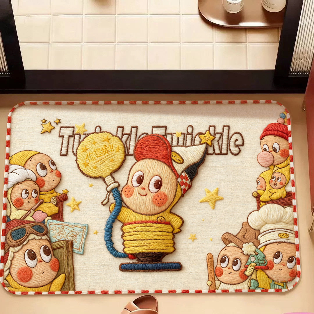Speelse cartoonfiguur-thema decoratieve vloermat