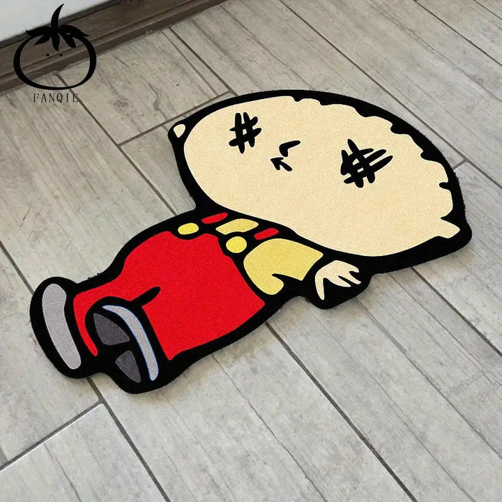 Rug in de vorm van een cartoonfiguur