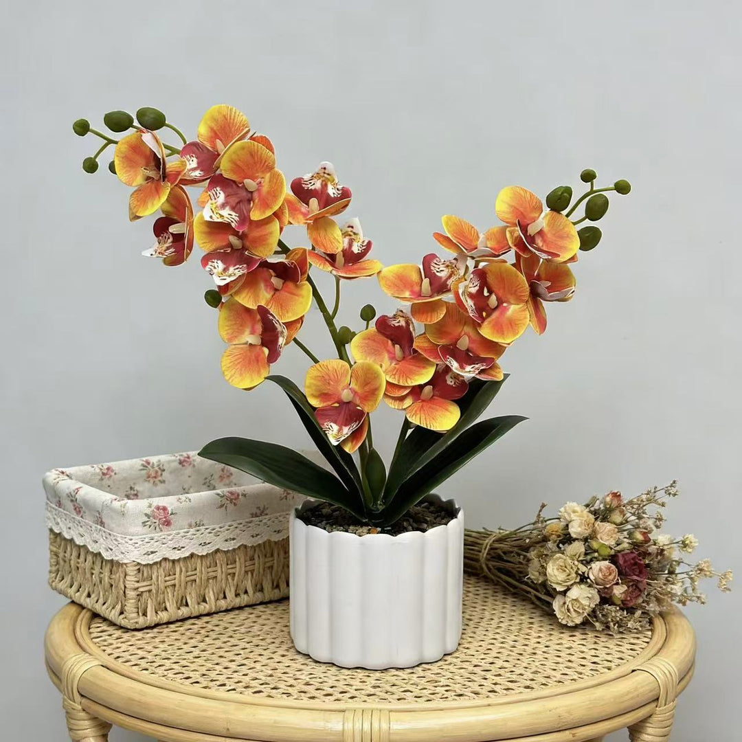 Elegante Kunstmatige Orchidee Plantenarrangement voor Binnenhuisdecor