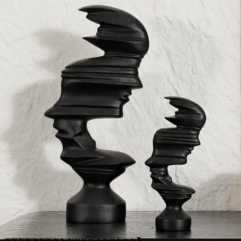 Abstract Menselijk Gezicht Beeldhouwwerk