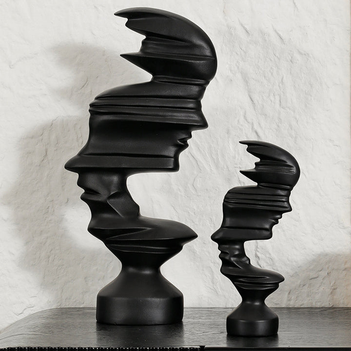 Abstract Menselijk Gezicht Beeldhouwwerk