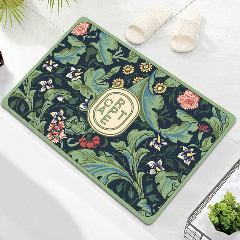 Ovale Bloemenpatroon Badmat