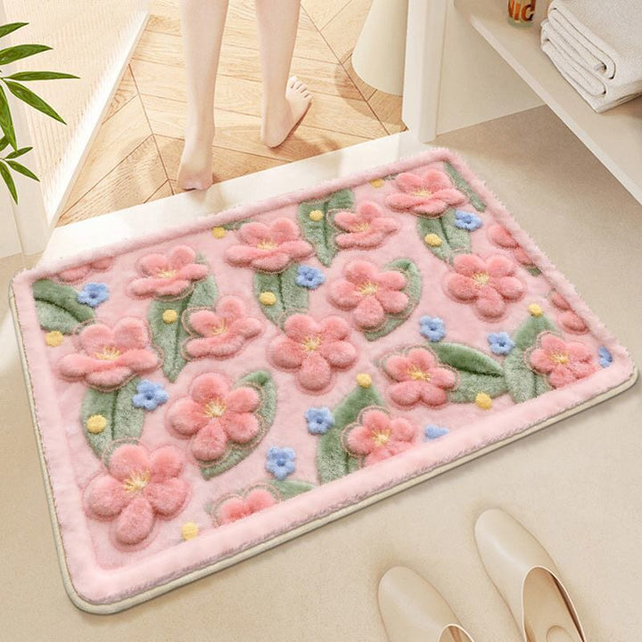 Decoratieve Bloemige Badmat