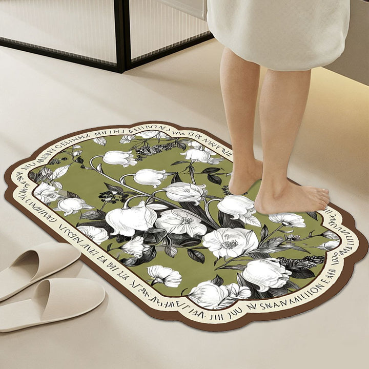Zachte bloemenpatroon comfort badmat