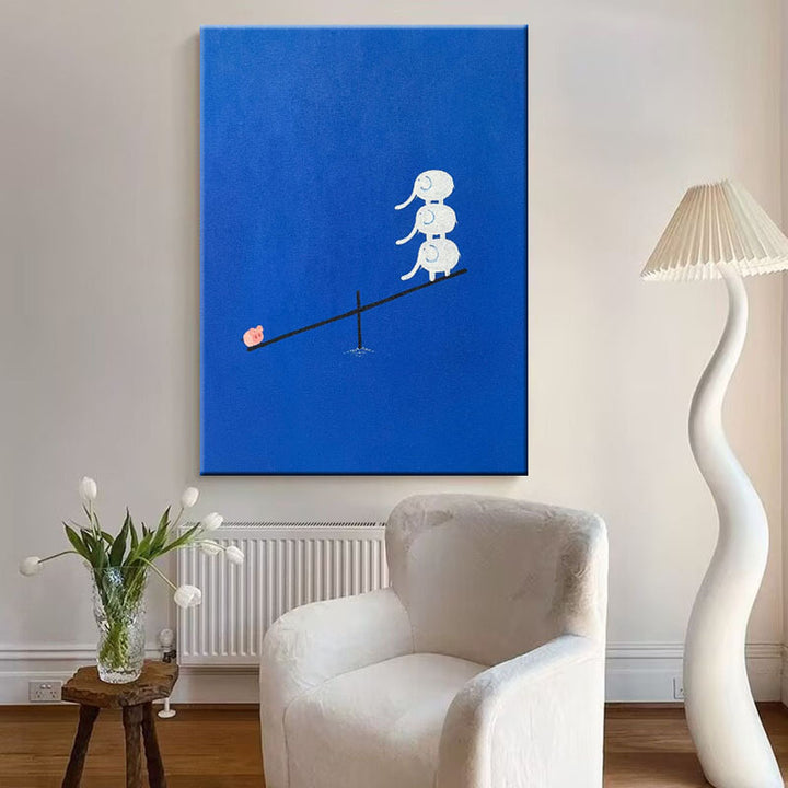 Speelse Olifant Kunstprint