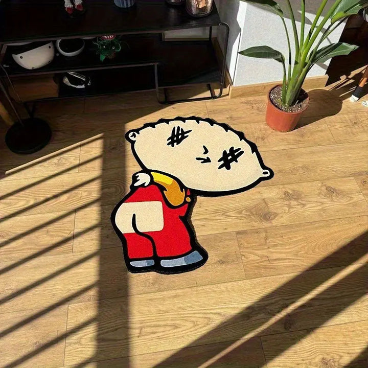Rug in de vorm van een cartoonfiguur