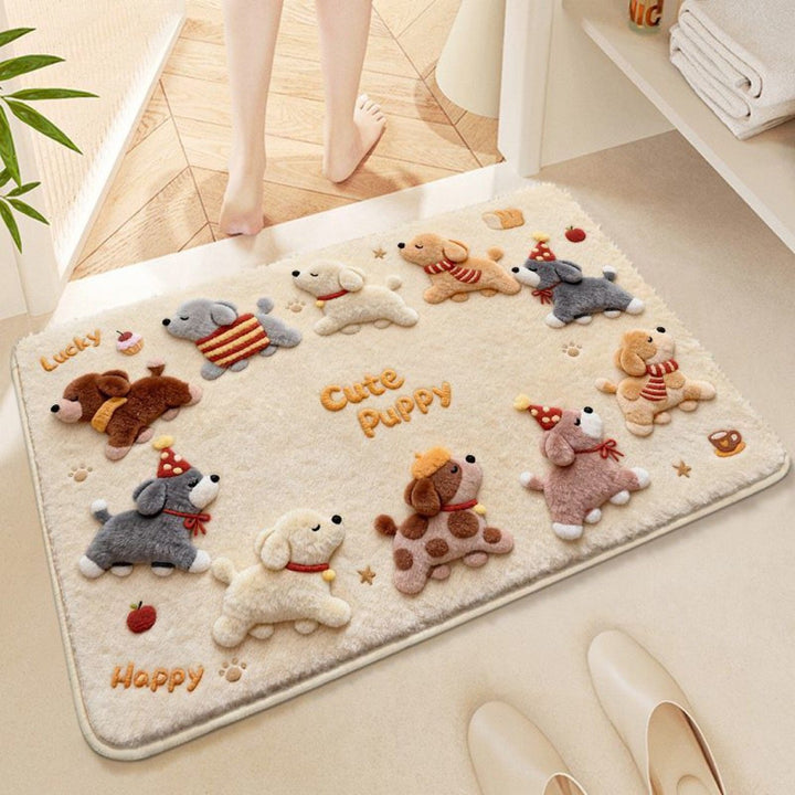 Decoratieve Pluchen Honden-Thema Vloerkleed