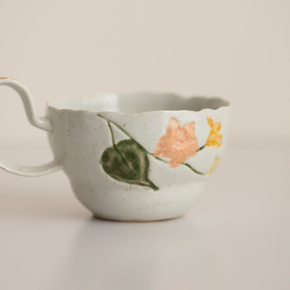 Artistiek Bloemmotief Keramische Koffiemok