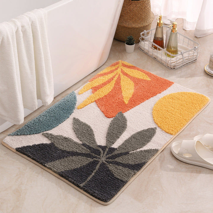 Zachte Pluche Blad-Design Badmat