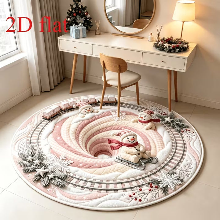 3D Feestdagen Thema Ronde Tapijt