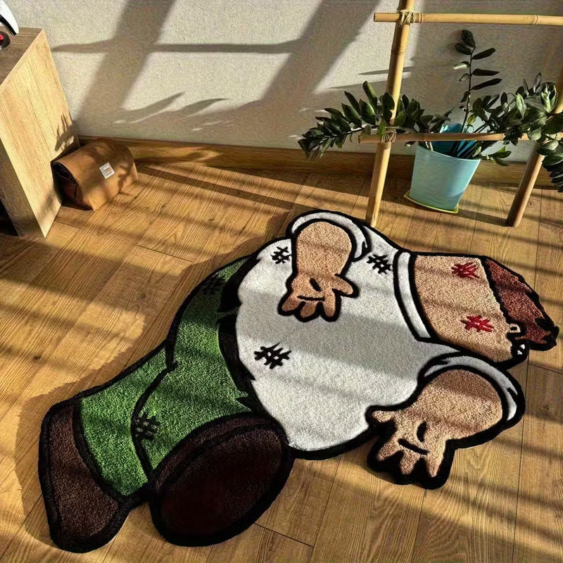Rug in de vorm van een cartoonfiguur