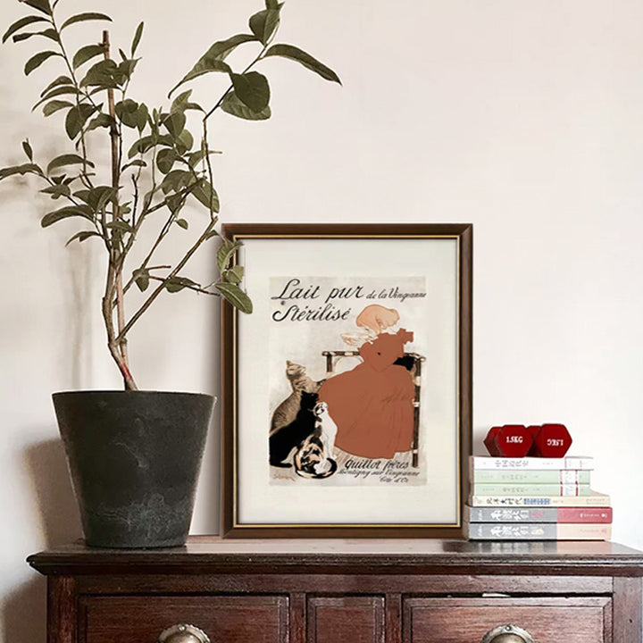 Vintage Gekaderde Kat-thema Kunstwerken