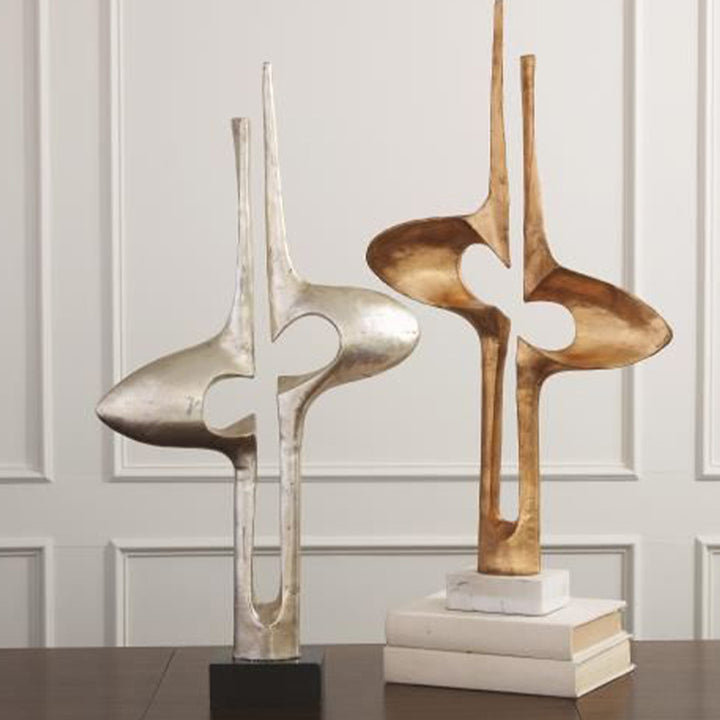 Abstract Decoratieve Metaal Sculptuur