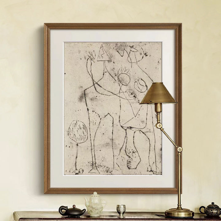 Abstracte Lijnkunst Ingelijste Print