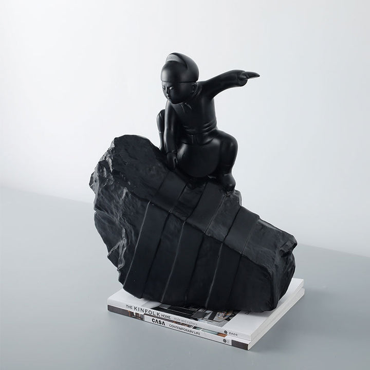 Moderne Artistieke Kinderfiguur Beeldhouwwerk