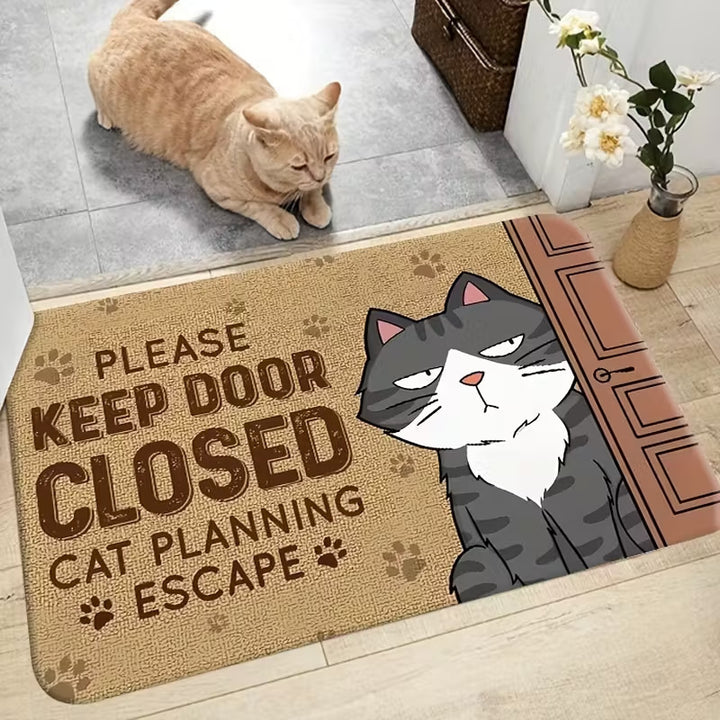 Decoratieve Kat-Thema Deurmat
