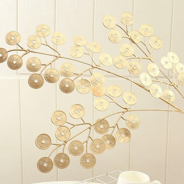 Decoratieve Gouden Munt Tak Arrangement