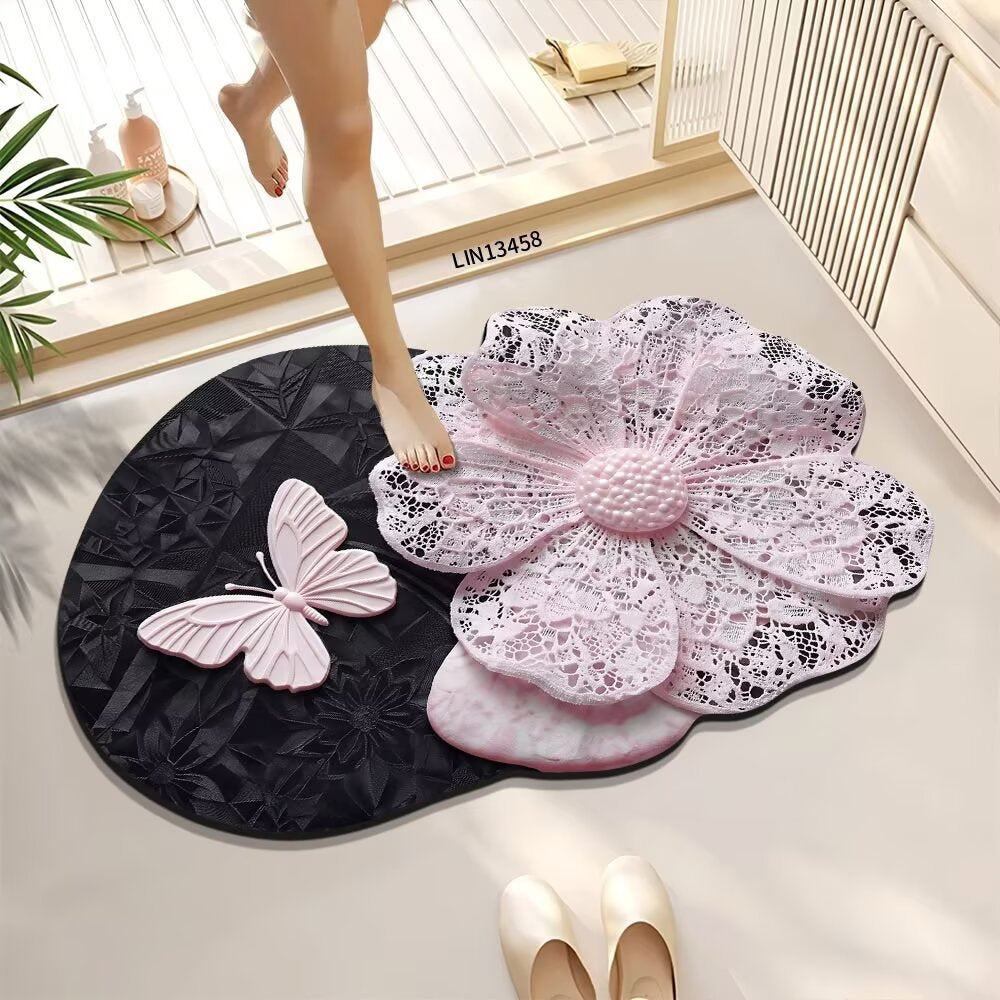 Decoratieve Bloemige Badmat