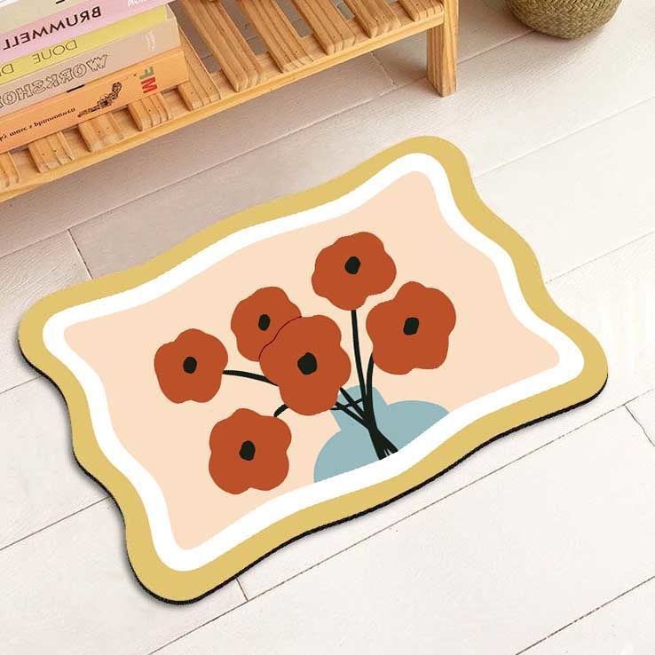 Bloemrijke Decoratieve Gebiedsmat voor Huisdecoratie