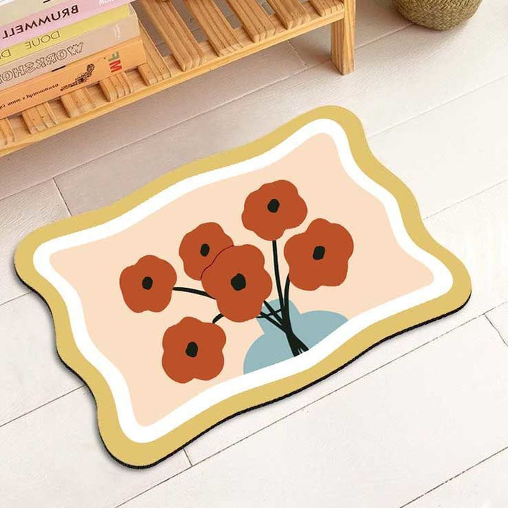 Bloemrijke Decoratieve Gebiedsmat voor Huisdecoratie